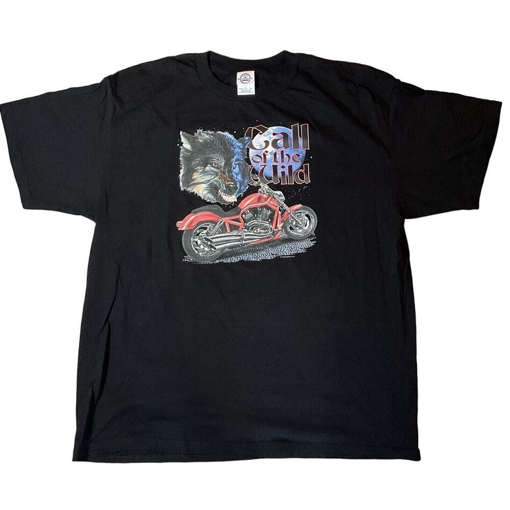 Vintage Delta XL 3D Motorcycle Hound Dog Tie Dye T Shirt Cottonett Tag NWOT